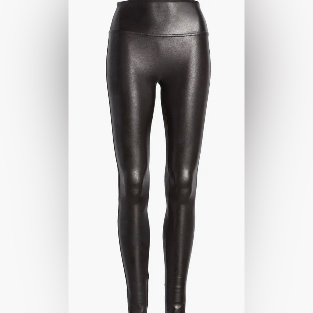 Spanx black faux leather leggings High-Waisted, XL TALL